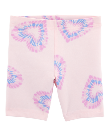 Baby Girl Heart Print Bike Shorts - Pink, 