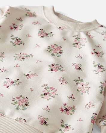 Baby Organic Cotton Pullover in Wildberry Bouquet, 