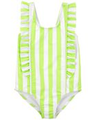 Toddler Striped 1-Piece Swimsuit, image 1 of 4 slides