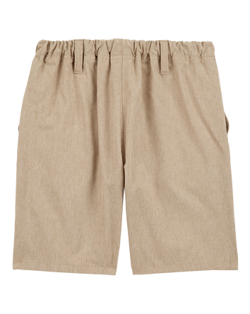 Kid Poplin Pull-On Uniform Shorts - Khaki, 
