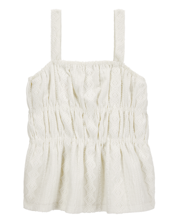 Kid Ruched Textured Tank - Cream, 