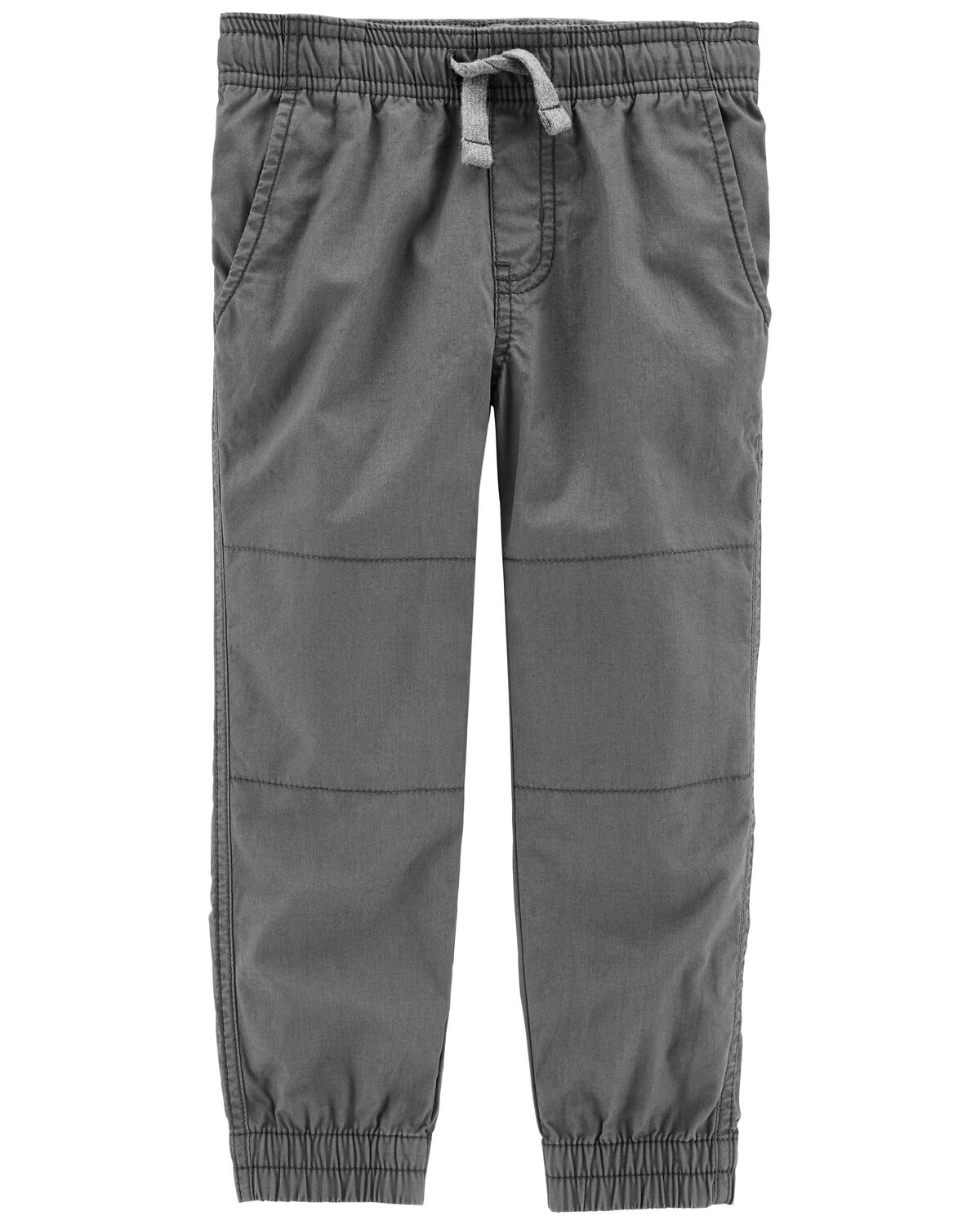 Grey Toddler Elastic Waist Poplin Joggers