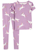 Purple - Kid 2-Piece Unicorn 100% Snug Fit Cotton Pajamas