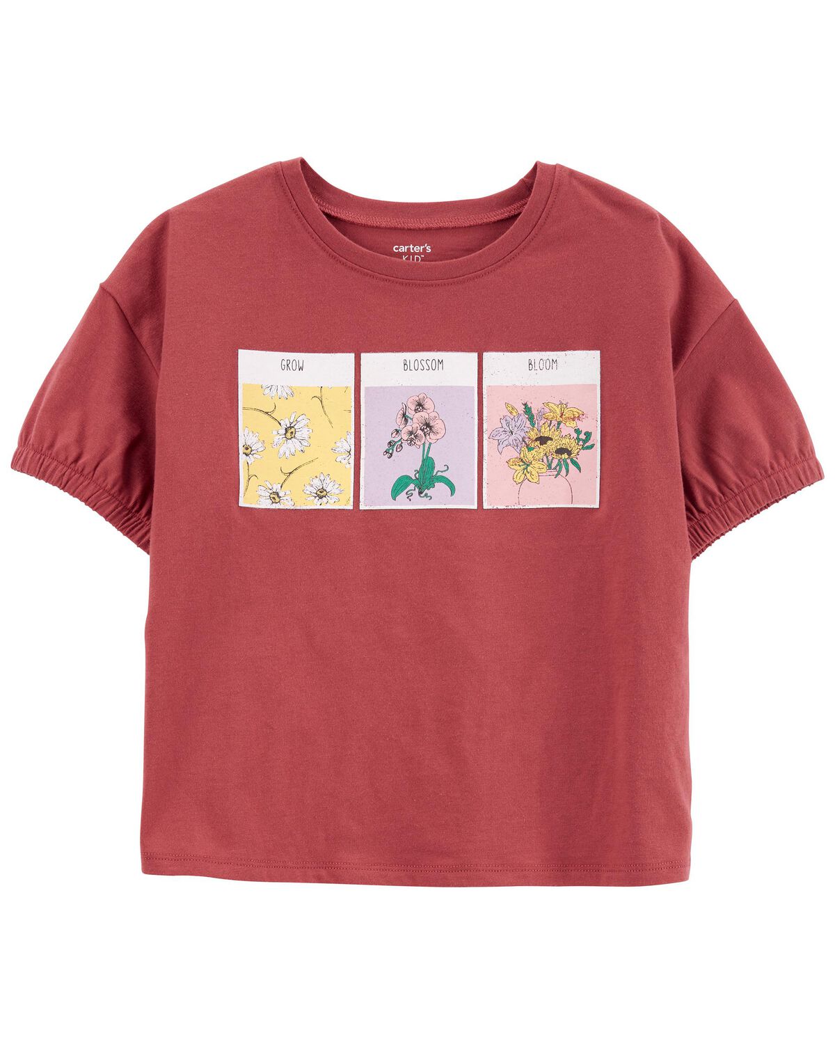 Clay Kid Jersey Puff Sleeve Boxy Cropped Tee | carters.com