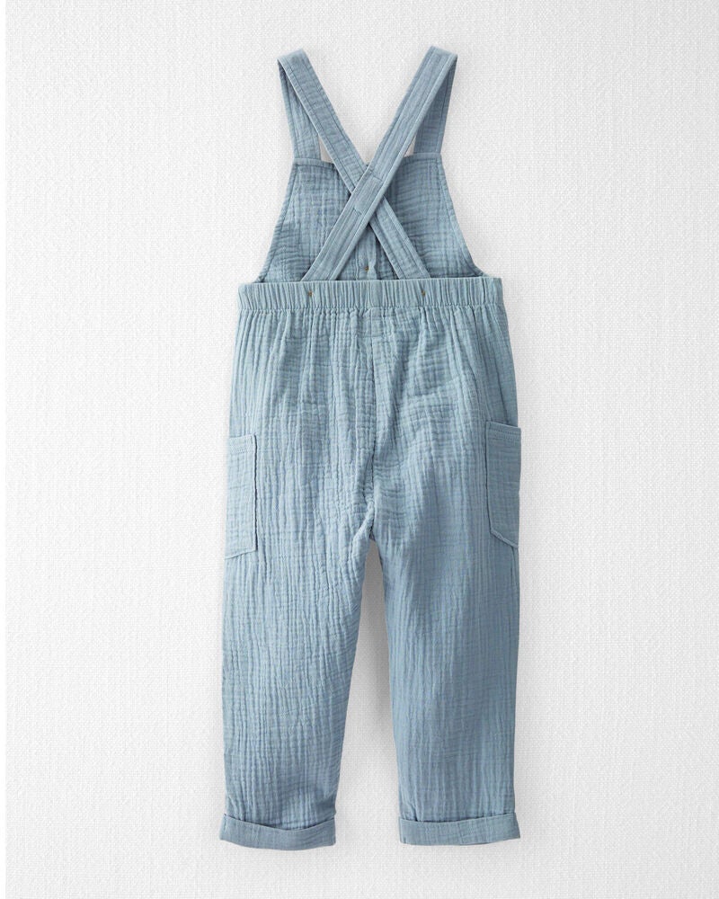 Toddler Organic Cotton Gauze Overalls, image 3 of 6 slides