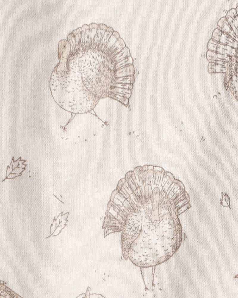 Baby Organic Cotton Sleep & Play Pajamas in Turkey Gobbler Print, image 3 of 5 slides