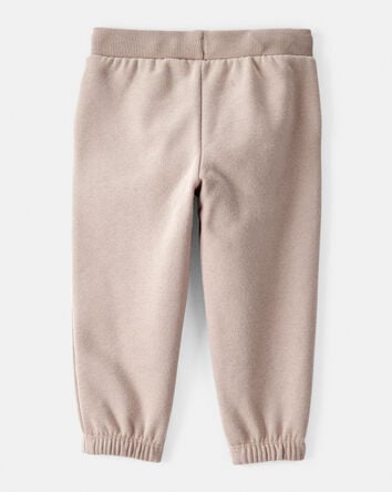Baby Girl Cotton Joggers - Brown, 