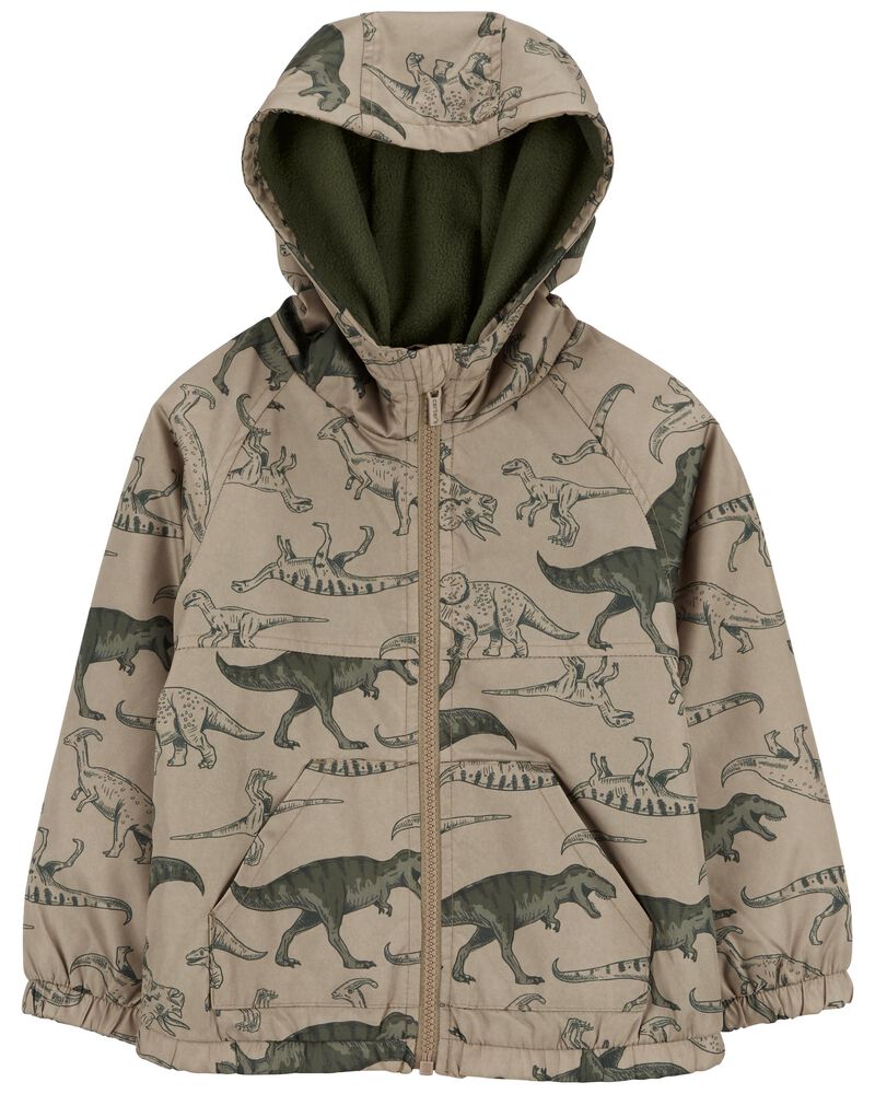 Toddler Dinosaur Fleece-Lined Mid-Weight Jacket, image 1 of 3 slides