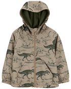 Toddler Dinosaur Fleece-Lined Mid-Weight Jacket, image 1 of 3 slides