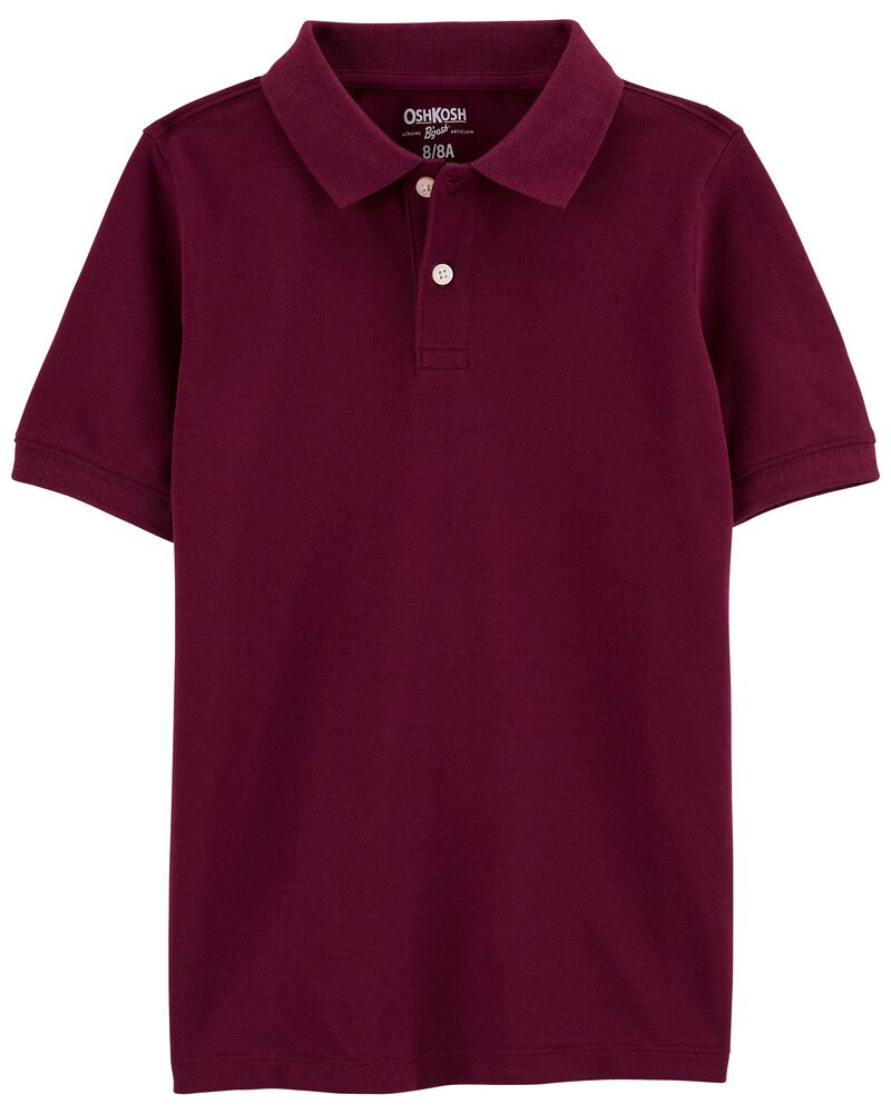Kid Burgundy Piqué Polo Shirt, image 1 of 2 slides