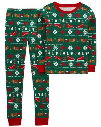 Kid 2-Piece Fair Isle 100% Snug Fit Cotton Pajamas, 