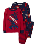 Kid 4-Piece Ninja 100% Snug Fit Cotton Pajamas, image 1 of 4 slides