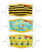 ZOO® Adjustable Kids' Face Masks Set of 3 - Bee, image 2 of 2 slides