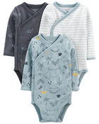 Baby 3-Pack Side-Snap Bodysuits, image 1 of 6 slides