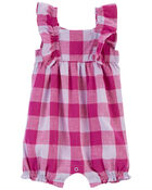 Baby Plaid Romper Made With LENZING™ ECOVERO™ , image 1 of 2 slides