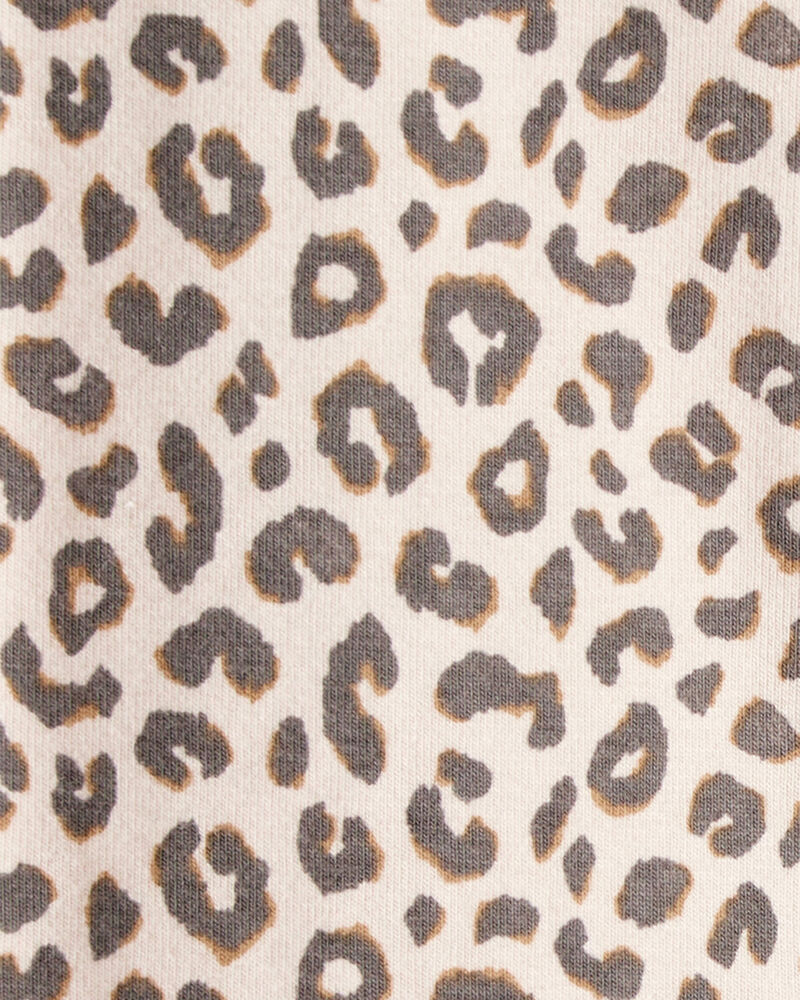 Toddler Girl Cotton Leopard Stretch Leggings - Brown, image 3 of 4 slides