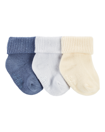 Baby 3-Pack Ribbed Booties, 