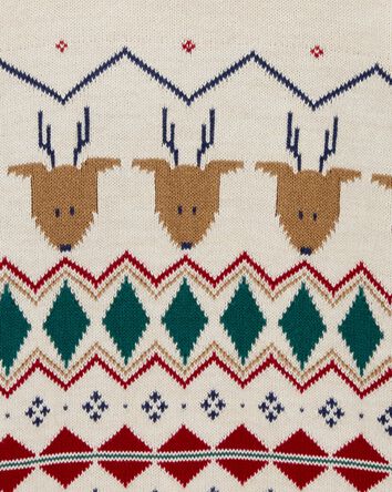 Kid Reindeer Cotton Sweater, 