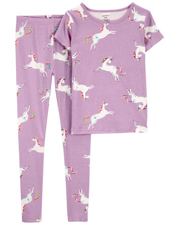 Kid 2-Piece Unicorn 100% Snug Fit Cotton Pajamas, 