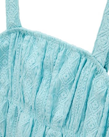 Kid Ruched Textured Tank - Blue, 