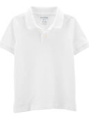 White - Toddler White Piqué Polo Shirt