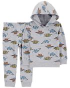 Baby 2-Piece Dino Hooded Pullover & Pants Set, image 1 of 3 slides