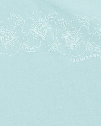 Kid Flower Vintage Muscle Tank - Turquoise, 