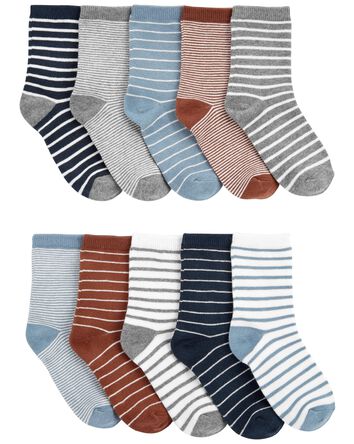 Toddler 10-Pack Striped Socks, 