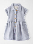 Beats Blue - Toddler Organic Cotton Striped Button-Front Dress
