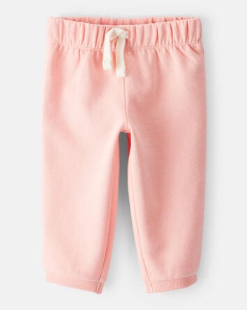 Baby Girl Cotton Pull-On Pants - Pink, 
