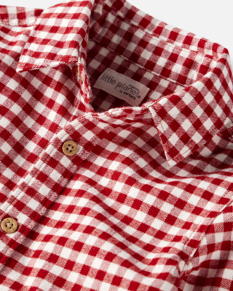 Boys Organic Cotton Button-Front Flannel Shirt, image 2 of 5 slides