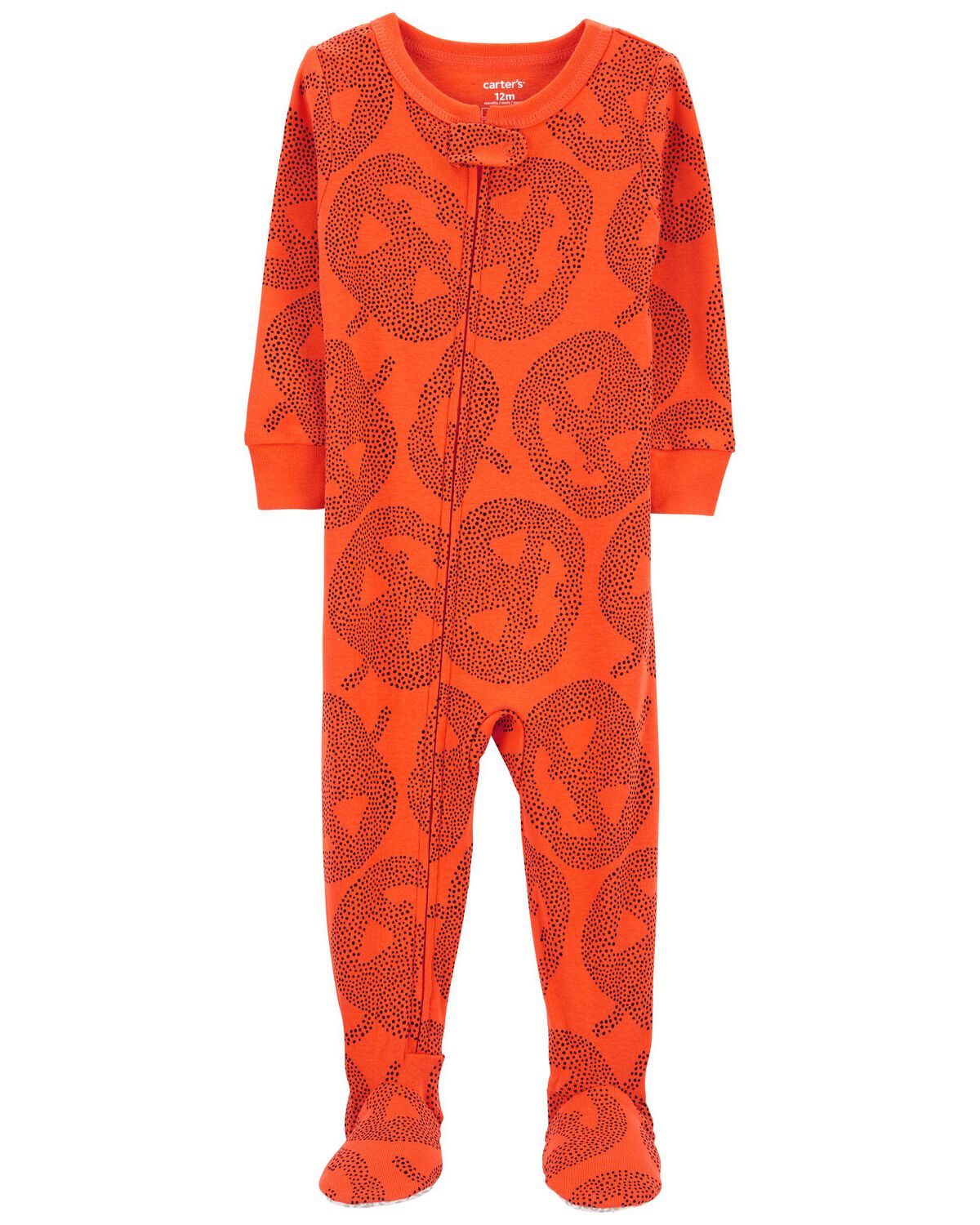 Orange Toddler 1Piece Halloween 100 Snug Fit Cotton Footie Pajamas