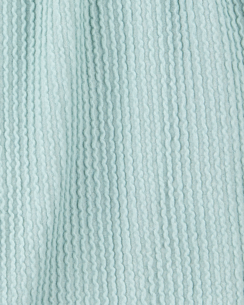 Kid Ribbed Textured Drawstring Skort -  Green, image 3 of 4 slides