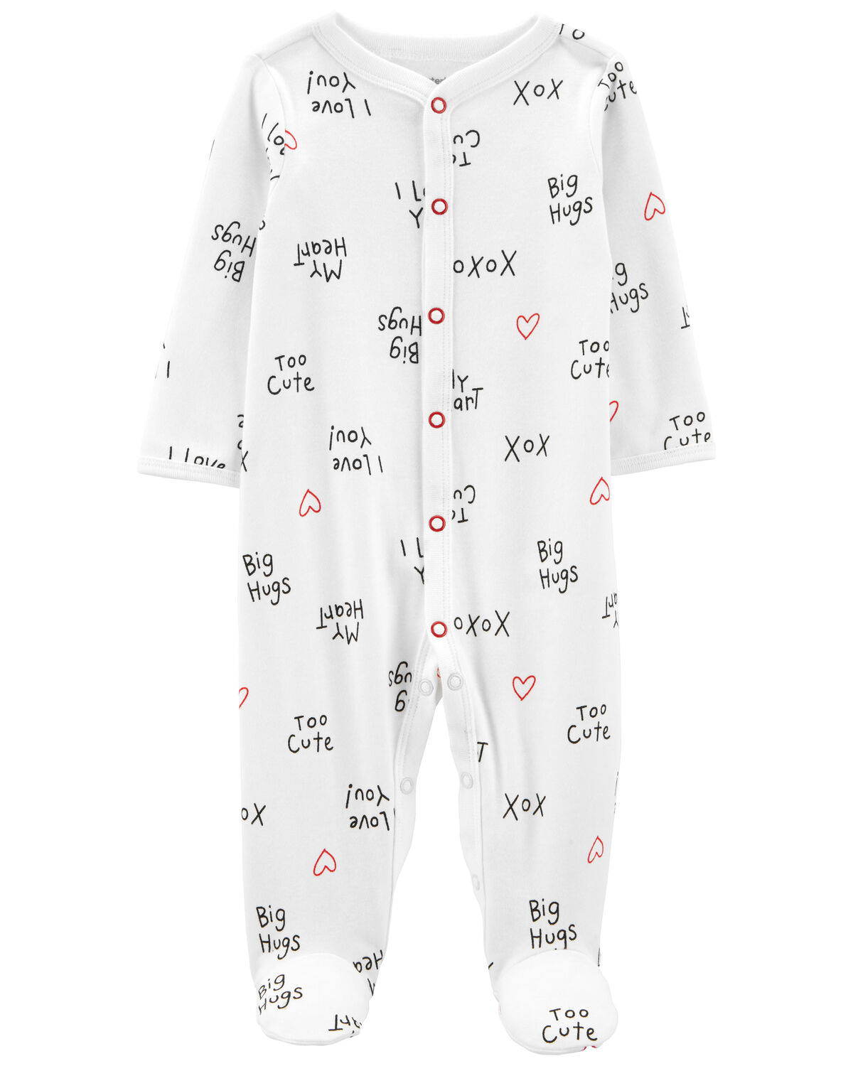White Baby XOXO SnapUp Sleep & Play Pajamas