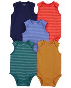 Baby 6-Pack Striped Tank Bodysuits, image 1 of 7 slides