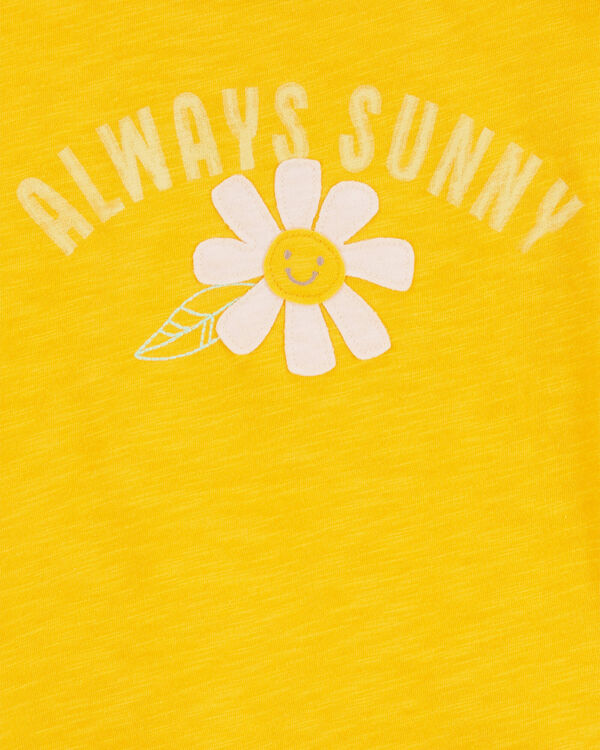 Yellow Toddler Always Sunny Flower Tee