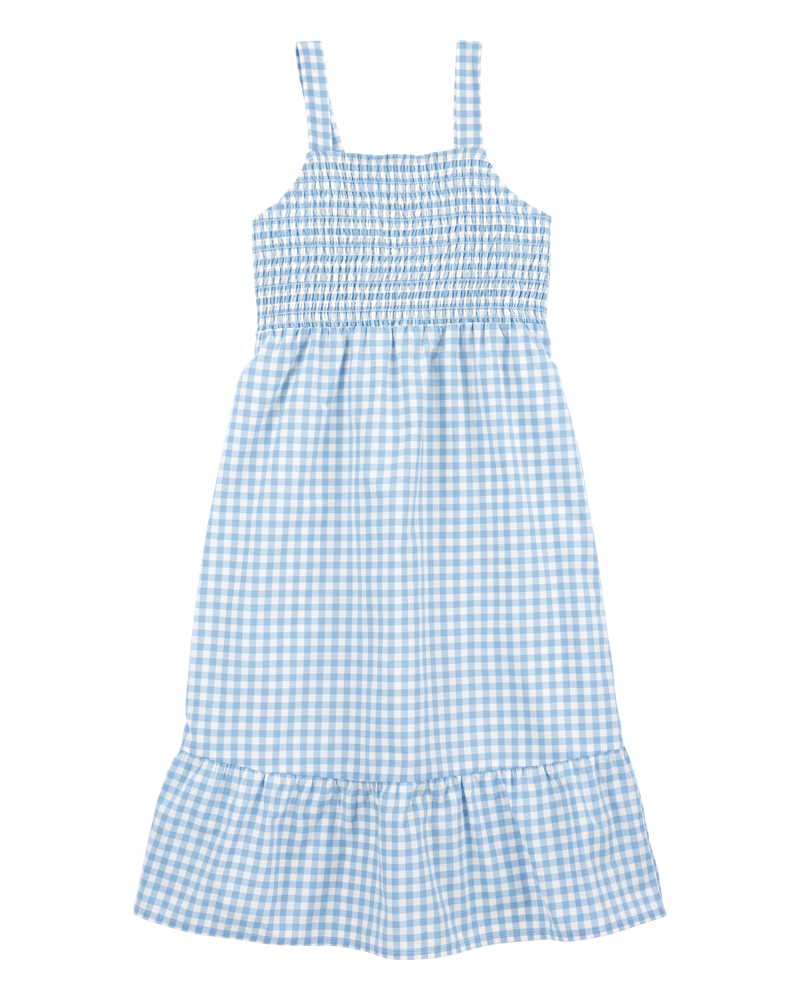 Kid Gingham Sleeveless Dress - Blue, image 1 of 4 slides