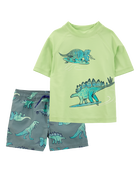Toddler 2-Piece Dinosaur Rashguard & Swim Trunk Set, image 1 of 6 slides