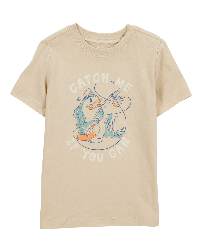 Toddler Catch Me If You Can Short-Sleeve Graphic Tee - Tan, image 1 of 3 slides