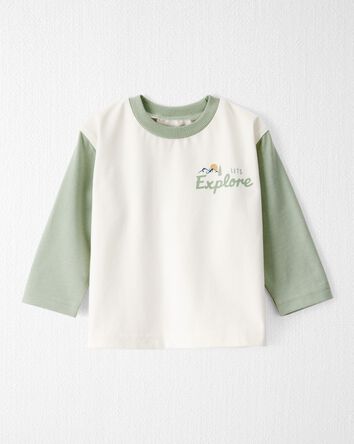 Baby Girl Organic Cotton Let's Explore Long-Sleeve Tee, 