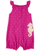 Baby Seahorse Snap-Up Cotton Romper, image 1 of 3 slides