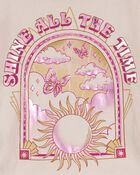 Kid Shine All The Time Foil Long-Sleeve Fashion Top - Tan, image 3 of 4 slides