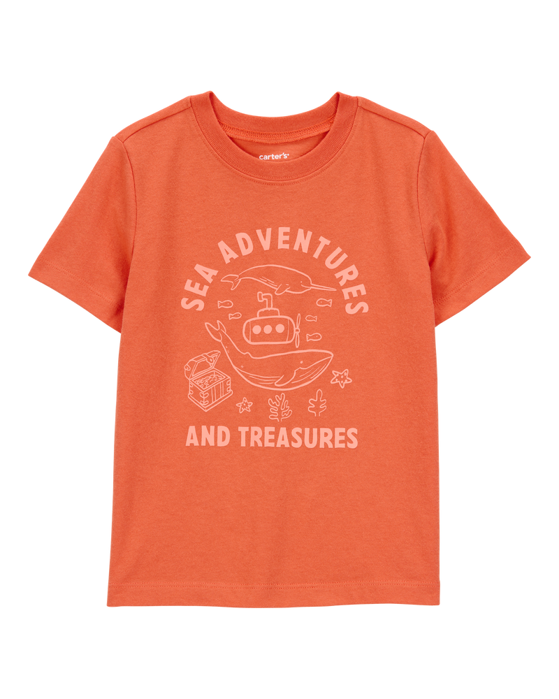 Toddler Sea Adventures Short-Sleeve Graphic Tee - Orange, image 1 of 2 slides