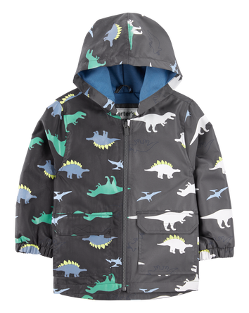 Toddler Dinosaur Color Changing Rain Jacket - Grey, 