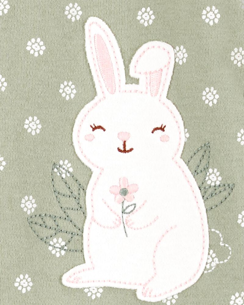 Bunny 2-Way Zip Cotton Sleep & Play Pajamas, image 2 of 4 slides