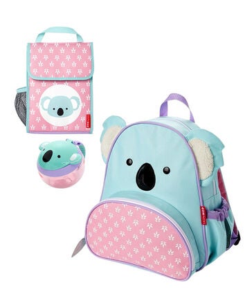 Zoo Little Kid Backpack Lunch Box & Snack Cup Set - Koala, 