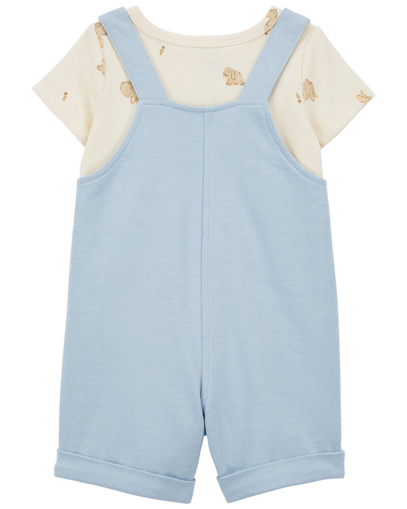 Baby 2-Piece Tee & Bunny Shortall Set, image 2 of 6 slides