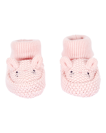 Baby Bunny Crochet Booties - Pink, 