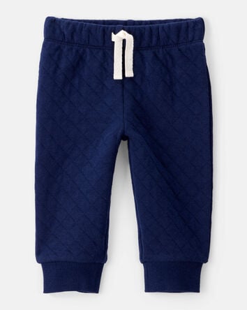 Baby Boy 2-Piece Striped Hooded Long-Sleeve Bodysuit Pant Set - White/Navy, 