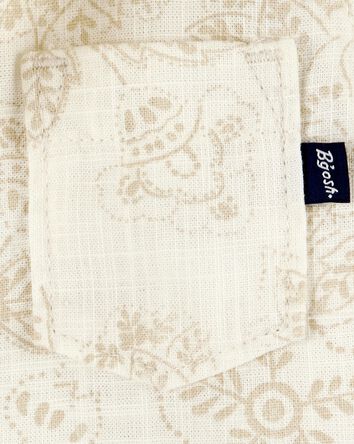 Baby Boy Tropical Paisley Cotton Short-Sleeve Top - Cream, 